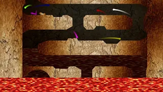Escape from the Fire Lava - Survival Marble Race in Algodoo