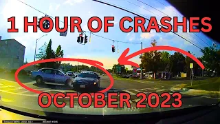 1 HOUR OF THE BEST CAR CRASHES, NEAR MISS, BRAKE CHECK, HIT AND RUN, IDIOT DRIVERS | OCTOBER 2023