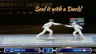 When someone is chasing you down…you seal it with a Duck!! 🤩 Awesome hits!! | Budapest Fencing GP