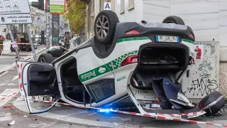 Auto della polizia locale contro una Ferrari: le immagini dell’incidente in centro a Milano