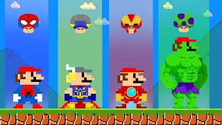 Super Mario The AVENGERS Power Ups Version: Who is Winner? | Game Animation