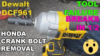 First time removing Honda crank bolt with an Impact Dewalt DCF961