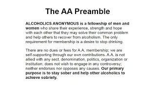 AA PREAMBLE