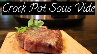 Sous Vide Steak In a Crock Pot!! Awesome Cooking Hack! Chuck Eye Recipe