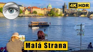 Prague streets Walking tour at Lesser Town (Malá Strana) 🇨🇿 Czech Republic 4k HDR ASMR