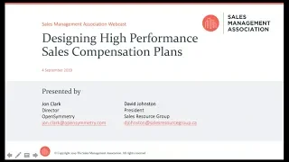 Designing High Performance Sales Compensation Plans