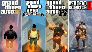 Jumping From Highest Points on Fire in Rockstar Games 1997 - 2024