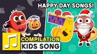 HAPPY DAY SONGS ! | 30MIN | LARVA KIDS | SUPER BEST SONGS FOR KIDS
