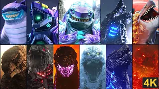 ALL REAL GODZILLA in HUNGRY SHARK & HUNGRY DRAGON. Shin Sharkjira, Mecha Sharkjira, Magmajira