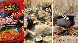 spicy ramen noodles challenge with friends.😂🔥 #ladakhivlogger  #lhabuvlogs