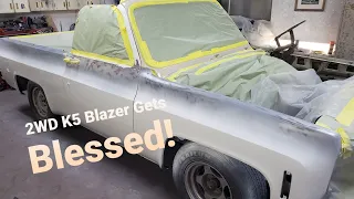 2WD K5 Blazer gets PROFESSIONAL Prep and Paint from HOME!!! PART 1...