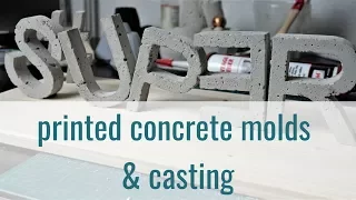 3D printed concrete molds and casting
