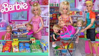 Barbie Doll Family Candy and Supermarket Grocery Shopping