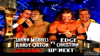 Shawn Michaels & Randy Orton vs Edge & Christian RAW 2/21/2005 Highlights