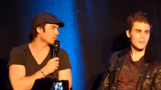 Uḥibbuk I Love You in Arabic Ian Somerhalder Paul Wesley BloodyNight Con Europe 2013 Brussels 2014