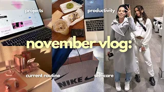 november vlog: getting back on track, opening up abt personal life, finance, projects, self care day