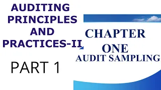 AUDITING PRINCIPLES AND PRACTICES-II |  Chapter 1 AUDIT SAMPLING | PART 1