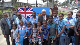 Fijian Prime Minister officiates at the unveiling of the Fiji50 monument