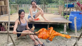 HAPPY DAY Girl harvests grilled vegetables DELICIOUS CHICKEN -  | Ngân Daily Life