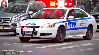 NYPD Chevy Impala Police Car Responding Lights with Blips of the Rumbler Siren