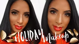 CLASSIC HOLIDAY MAKEUP 2017 | Red Lips & Winged Liner | BEAUTY BLOGGER