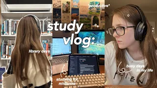 STUDY VLOG 📚 studying for midterms, uni library days, going to classes & productive days in my life