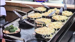 Street Food at Partridges Market, London. Melted Cheese, Huge Beef, Oysters and More