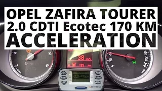 Opel Zafira Tourer 2.0 CDTI Ecotec 170 hp (AT) - acceleration 0-100 km/h