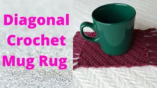 Diagonal Mug Rug Crochet Pattern