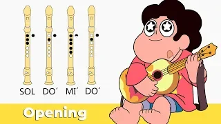 Steven Universe Opening in Dulce Flute - With Easy and EXPLAINED Animated NOTES