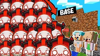 RETO DE LA BASE VS 10000 CHOO CHOO CHARLES.EXE 😰😱 BASE DE BEBE PECHOCHIN Y BEBE NANI EN MINECRAFT