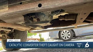 Quick catalytic converter theft partially caught on camera