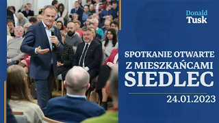 Donald Tusk, Spotkanie otwarte z mieszkańcami Siedlec, 24.01.2023