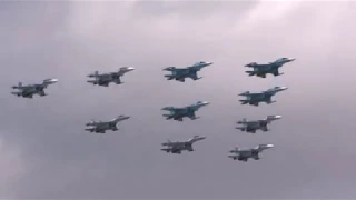 Russian aviation rehearse Victory Day parade