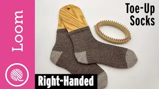 Loom Knit Basic Toe-Up Socks Loom Along | Right Handed | CW Clockwise