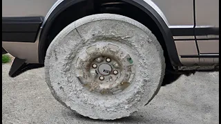 Concrete Wheel On A Car