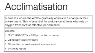 OCR A Level - Acclimatisation