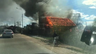 Пожар в деревне Лебедево