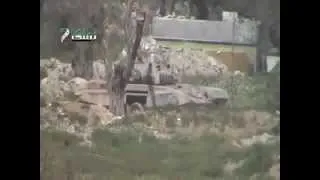 Syria FSA cameraman hit by tank shell
