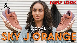 THIS is a SUMMER colorway! Air Jordan 2 Sky J Orange  Review and How to Style (Outfits)