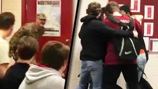Students Flip Out When Coach Surprises Them Upon Return From Afghanistan