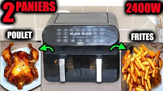 CHEFREE AFW20 friteuse à air chaud 2 paniers avec fenêtre et lumière poulet + frites ! Air Fryer