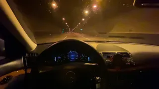 Mercedes Benz E220 W211 Drive at Rainy Night