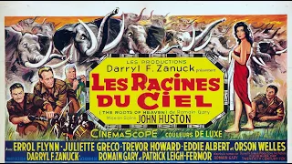 Las raices del cielo,.1958. Errol Flynn, Juliette Greco, Trevor Howard. Castellano en su mayor parte