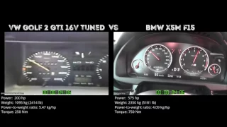 VW Golf 2 GTI 16V Tuned vs BMW X5M F15 // 0-100 km/h