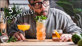 3 EASY RUM COCKTAILS - How to make tasty and simple cocktails with rum
