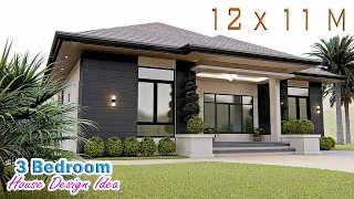 HOUSE DESIGN IDEA | 12 X 11 meters | 3 bedroom Pinoy Dream House