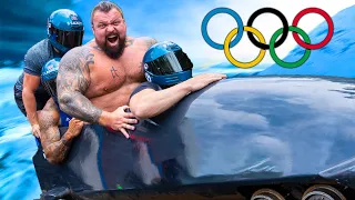 Strongman Tries OLYMPIC BOBSLEIGH!!!