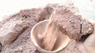 Clay pot Crumbling super dusty crispy crunchy pure red dirt, pure cement sand asmr crush, insomnia