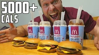 McDonald's Burger McFlurry Eating Challenge (5,000+ Calories)